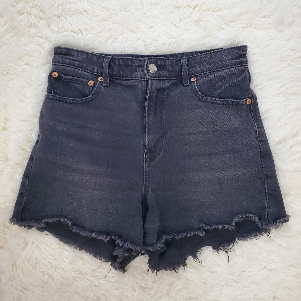 American Eagle Size 4 Black Stretch Highest Rise 90s Boyfriend Short
